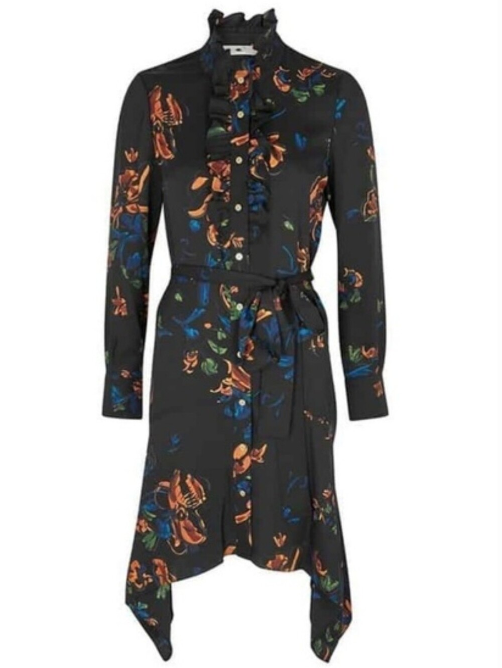 Tory Burch Cora Ruffled Floral Crepe Dress - Picture 4 of 12